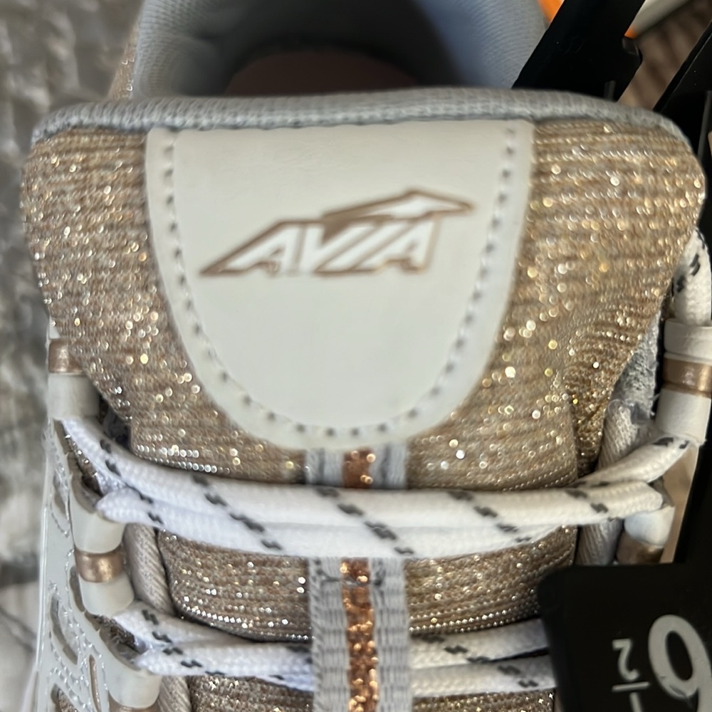 Avia Women's Glitter Sneakers - White and Gold - Picture 8 of 8